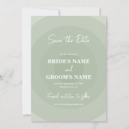 Sage Green Modern Monogram Weddenschap Save The Date