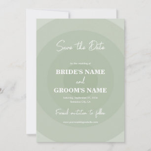 Sage Green Modern Monogram Weddenschap Save The Date