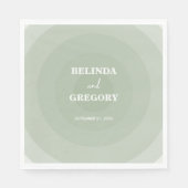 Sage Green Modern Monogram Weddenschap Servet (Voorkant)