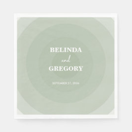 Sage Green Modern Monogram Weddenschap Servet