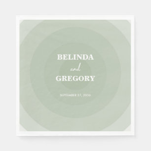 Sage Green Modern Monogram Weddenschap Servet