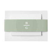 Sage Green Modern Monogram Weddenschap Uitnodigingen Wikkel (Voorkant Voorbeeld)