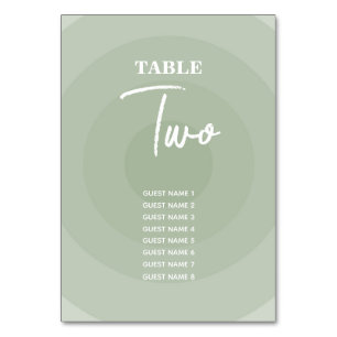 Sage Green Modern Monogram Weddenschappen Table Nu Kaart