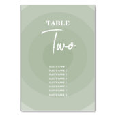 Sage Green Modern Monogram Weddenschappen Table Nu Kaart (Voorkant)