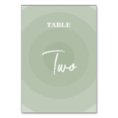 Sage Green Modern Monogram Weddenschappen Table Nu Kaart (Achterkant)