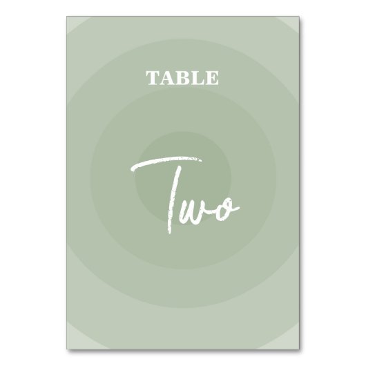 Sage Green Modern Monogram Weddenschappen Table Nu Kaart (Voorkant)