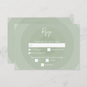Sage Green Modern Monogram Wedding RSVP (Voorkant / Achterkant)