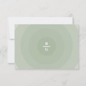 Sage Green Modern Monogram Wedding RSVP Kaartje (Achterkant)
