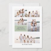 Sage Green Modern Neutraal 5 foto Elegant Feestdagenkaart (Voorkant)