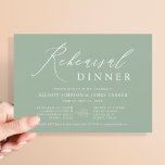 Sage Green Modern Rehearsal Dinner Invitation Kaart<br><div class="desc">De zwarte Minimalistische Innodiging van het Binnenkomen van de repetitie van de repetitie voegt douanetekst aan de rug toe om het even welke extra informatie te verstrekken nodig voor uw gasten.</div>