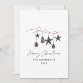 Sage green modern scandi elegant script kerst feestdagenkaart (Voorkant)