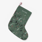 Sage green modern scandi elegant script kerst kleine kerstsok (Voorkant (Hangend))