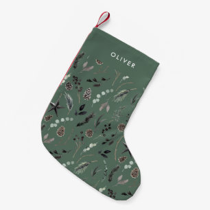 Sage green modern scandi elegant script kerst kleine kerstsok