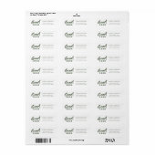 Sage Green Modern Script Afstuderen Retouradres Etiket (Full Sheet)