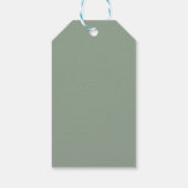 Sage Green Modern Script Minimalist Baptisme Favor Cadeaulabel (Achterkant)