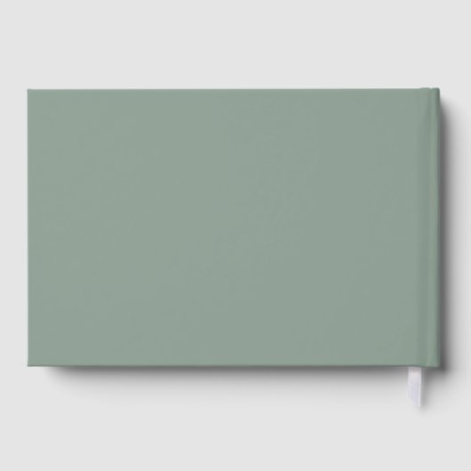 Sage Green modern script minimalistische bruiloft Gastenboek (Achterkant)