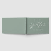 Sage Green modern script minimalistische bruiloft Gastenboek (Volledig)