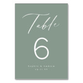 Sage Green modern script minimalistische bruiloft Kaart (Achterkant)