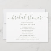 Sage Green Modern Script Vrijgezellenfeest Kaart (Voorkant)