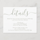 Sage Green Modern Script Wedding Enclosure Kaart (Voorkant)