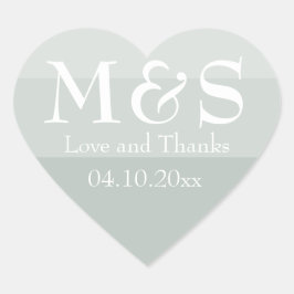 Sage Green Modern Script Wedding Hart Sticker