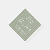 Sage Green Modern Script Wedding Servet (Hoek)