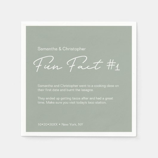 Sage green Modern Simple Couple spot Wedding Servet (Voorkant)