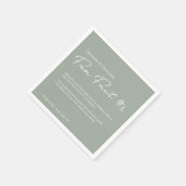 Sage green Modern Simple Couple spot Wedding Servet (Hoek)