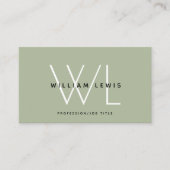 Sage Green Modern Social Media Pictogram Visitekaartje (Voorkant)