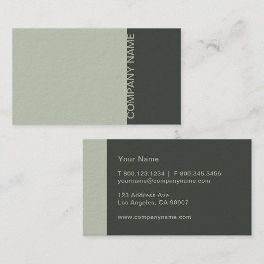 Sage Green Modern Visitekaartje (Voorkant / Achterkant)