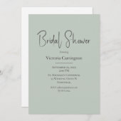 Sage Green Modern Vrijgezellenfeest Kaart (Voorkant / Achterkant)