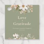 Sage Green Modern Waterverf Floral Wedding Bedankjes Labels (Voorkant)