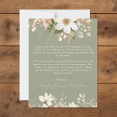 Sage Green Modern Waterverf Floral Wedding Bedankkaart