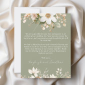 Sage Green Modern Waterverf Floral Wedding Bedankkaart