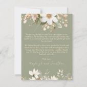 Sage Green Modern Waterverf Floral Wedding Bedankkaart (Achterkant)
