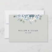 Sage Green Modern Waterverf Floral Wedding RSVP Kaartje (Achterkant)