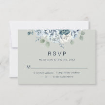 Sage Green Modern Waterverf Floral Wedding