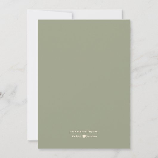 Sage Green Modern Waterverf Floral Wedding Save The Date (Achterkant)