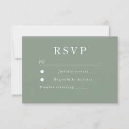 Sage Green Modern Wedding & Bridal RSVP Kaartje