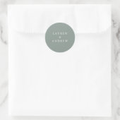 Sage Green Modern Wedding Envelope Seals Ronde Sticker (Tas)