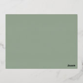 Sage Green Modern Wedding Foil Enclosure Card Folie Uitnodiging Briefkaart (Achterkant)