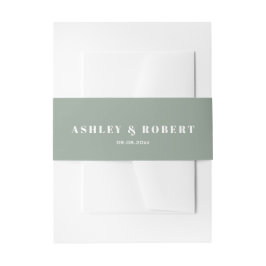 Sage Green Modern Wedding Invitation Uitnodigingen Wikkel