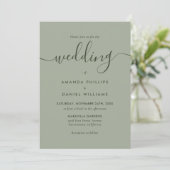Sage Green Modern Wedding Kaart (Staand voorkant)