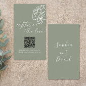 Sage Green Modern Wedding Leg de liefde QR-code va Informatiekaartje
