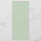 Sage Green Modern Wedding Menu Card (Achterkant)
