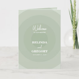 Sage Green Modern Wedding Order of Service Programma