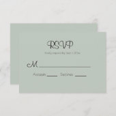 Sage Green Modern Wedding RSVP Kaart (Voorkant / Achterkant)