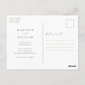 Sage Green Modern Wedding Save the Date Briefkaart (Achterkant)