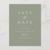Sage Green Modern Wedding Save the Date Briefkaart (Voorkant)