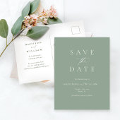 Sage Green Modern Wedding Save the Date Briefkaart